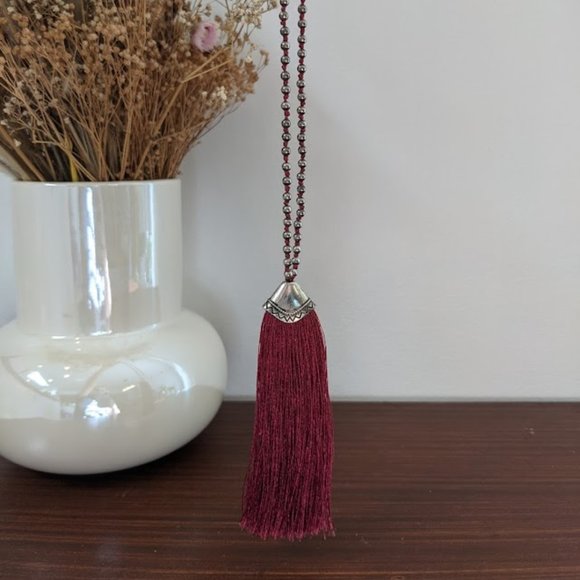 Red Fringe Necklace - Picture 1 of 4